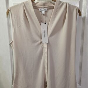 Calvin Klein Women's Light Pink Sleeveless Top
